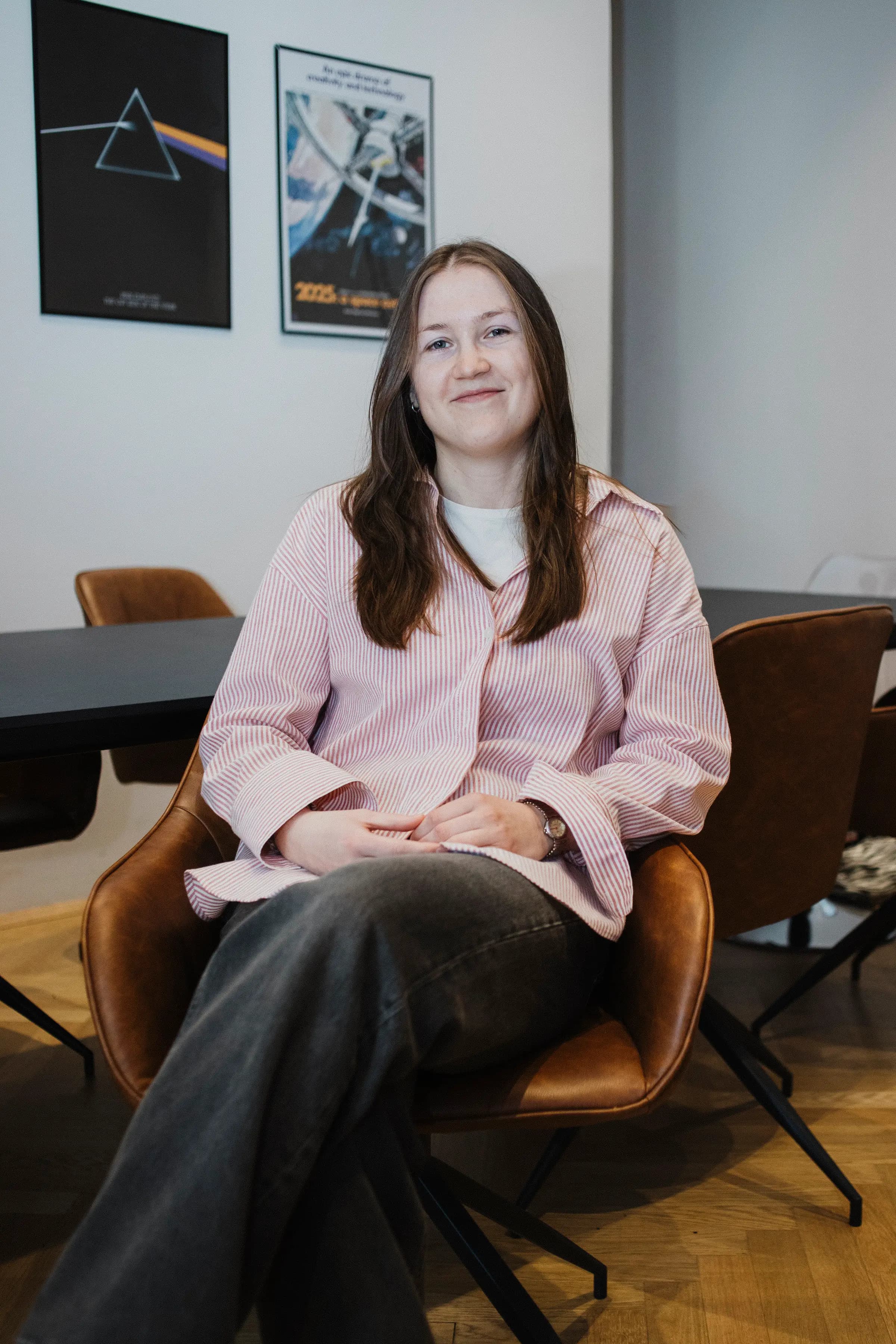 Verena, Media Manager at OSTWERK, sitting in the meeting room